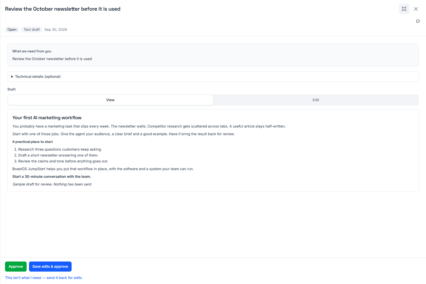 BoastOS Proposals with sample data
