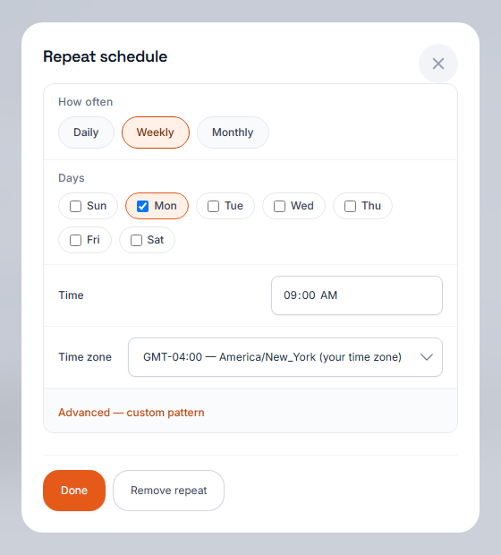 BoastOS Agent scheduling with sample data